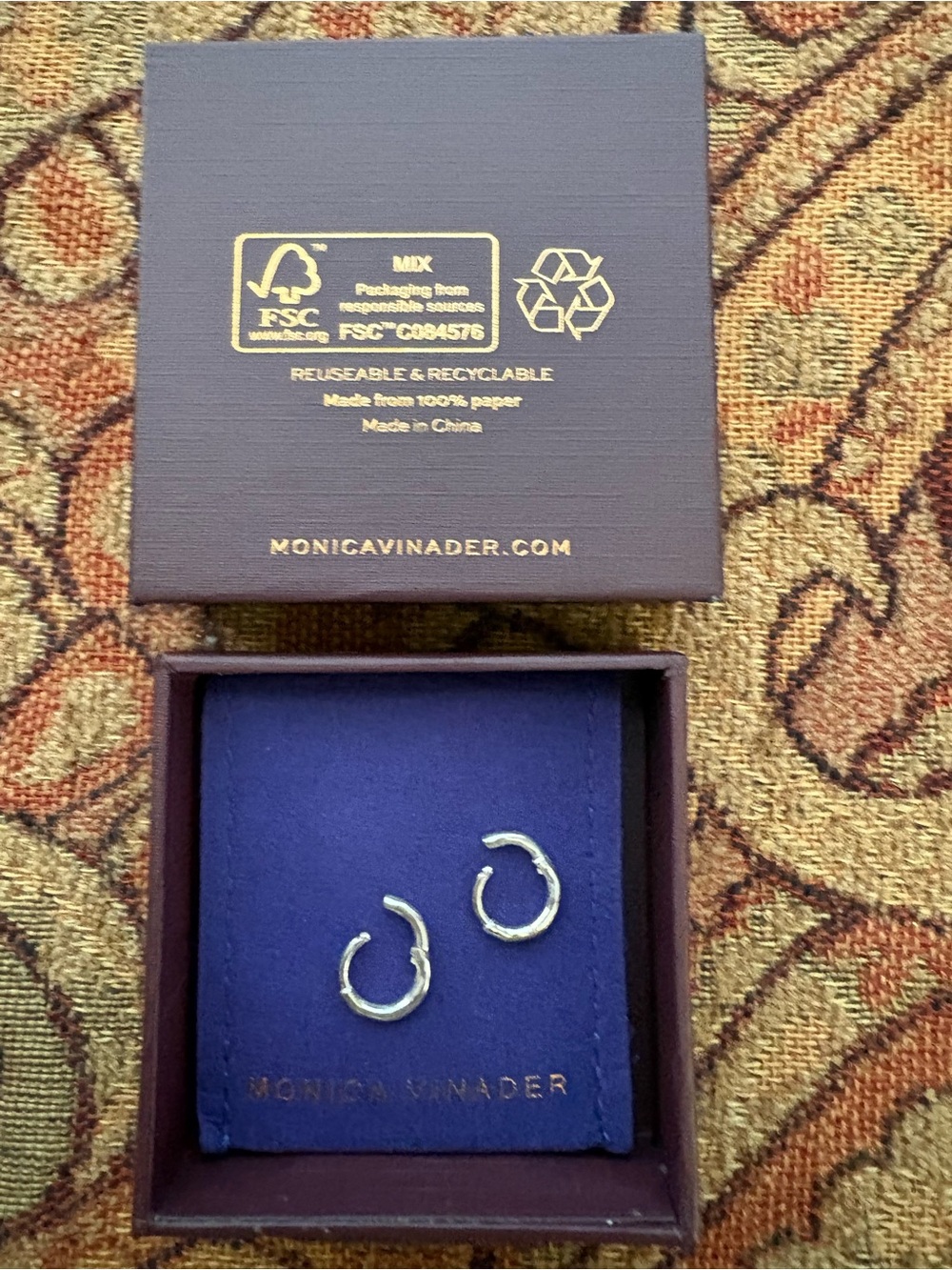 ✨ LIKE NEW – Monica Vinader Siren Muse Huggie Earrings (Sterling Silver) ✨ - Picture 8 of 10